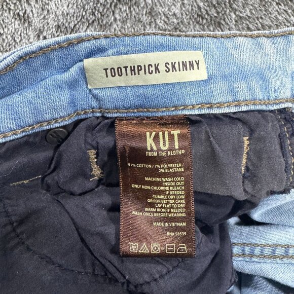 Kut From The Kloth Toothpick Skinny Denim Jeans Sz 8 - Picture 5 of 9